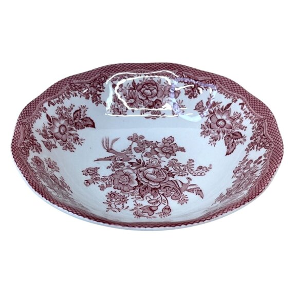 7 Red Parliament Premiere Original Manufacturers Asiatic Pheasants Cereal Bowls - Picture 3 of 13